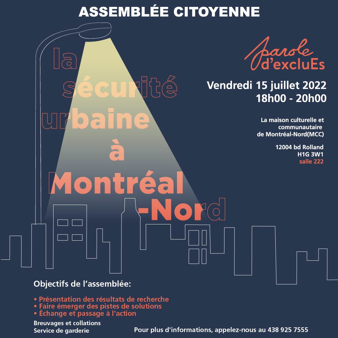 Affiche pour la sécurité urbaine à Montréal-Nord